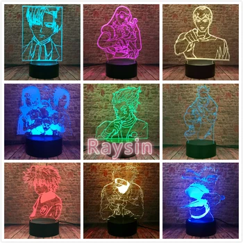 

Attack on Titan Captain Levi GTO Zoldyck Hisoka Naruto Kakashi Sasuke Uchiha Madara Itachi 3D Illusion 7 Colors Night Lamp Toy