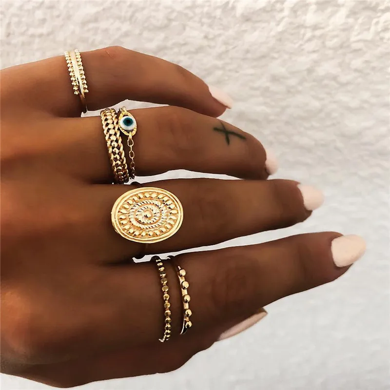 LETAPI, простые женские кольца, Подсолнух, кристалл, узор, кастет, Золотое кольцо, набор, модные женские обручальные вечерние ювелирные изделия - Цвет основного камня: 15103