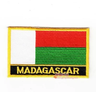 MADAGASCAR Национальный флаг, флаг, вышивка, нашивка, значок по всему миру, 8*5 см., Республика Корея, Китай - Цвет: MADAGASCAR