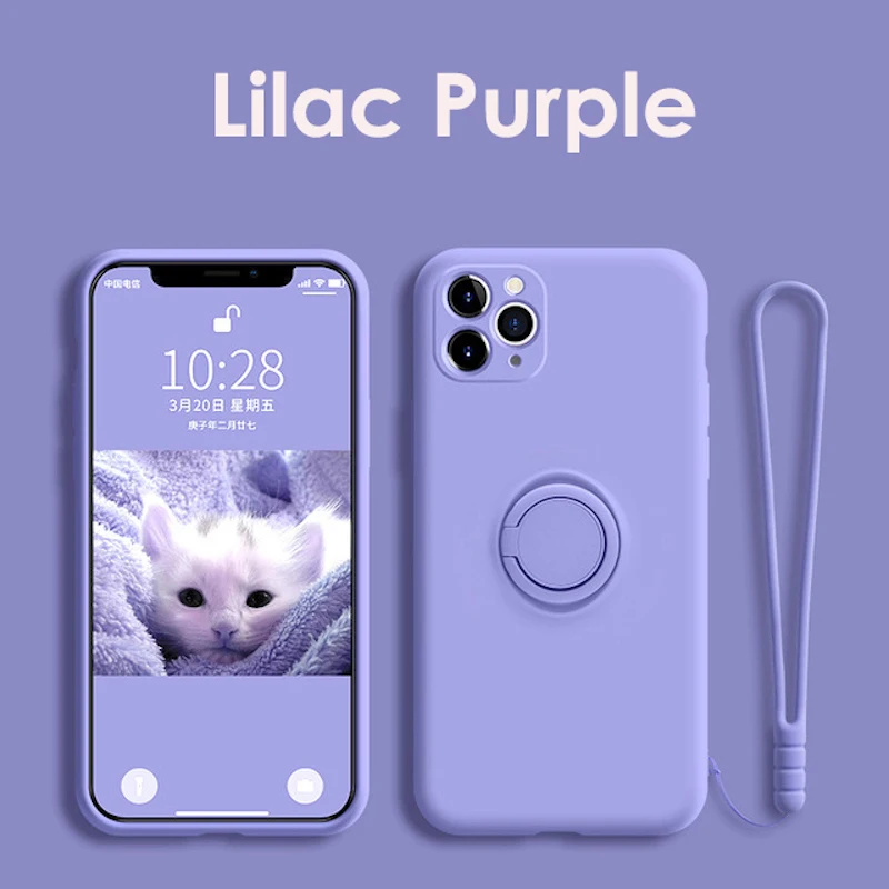 Universal Soft Silicone Ring Holder Phone Case - Premium Liquid Gel Cover