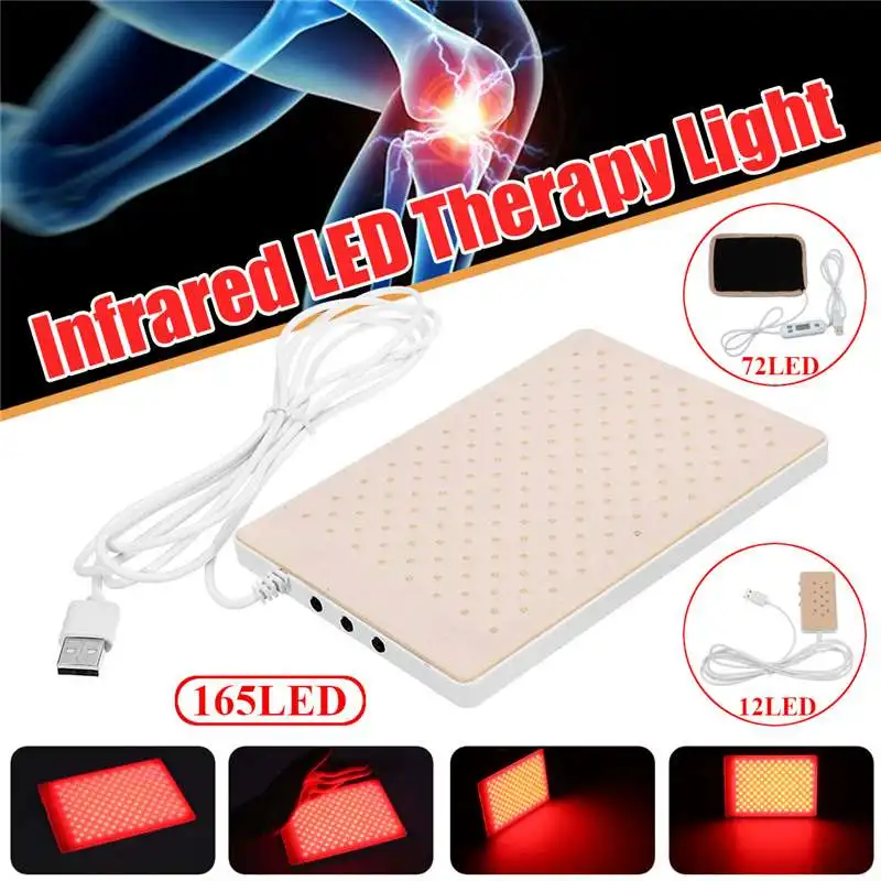 

12/72/165LED USB Infrared LED Therapy Pad Light 630nm-660nm Deep Penetration For Pain Relief Safe Aids Healing Circulation