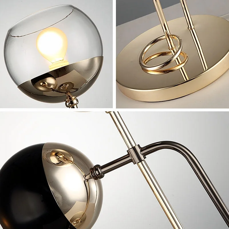 Современная простая стеклянная Светодиодная настольная лампа Luminaria Lustre Gold lustre металлический Настольный светильник для спальни s светильники Настольная лампа для кабинета настольная лампа