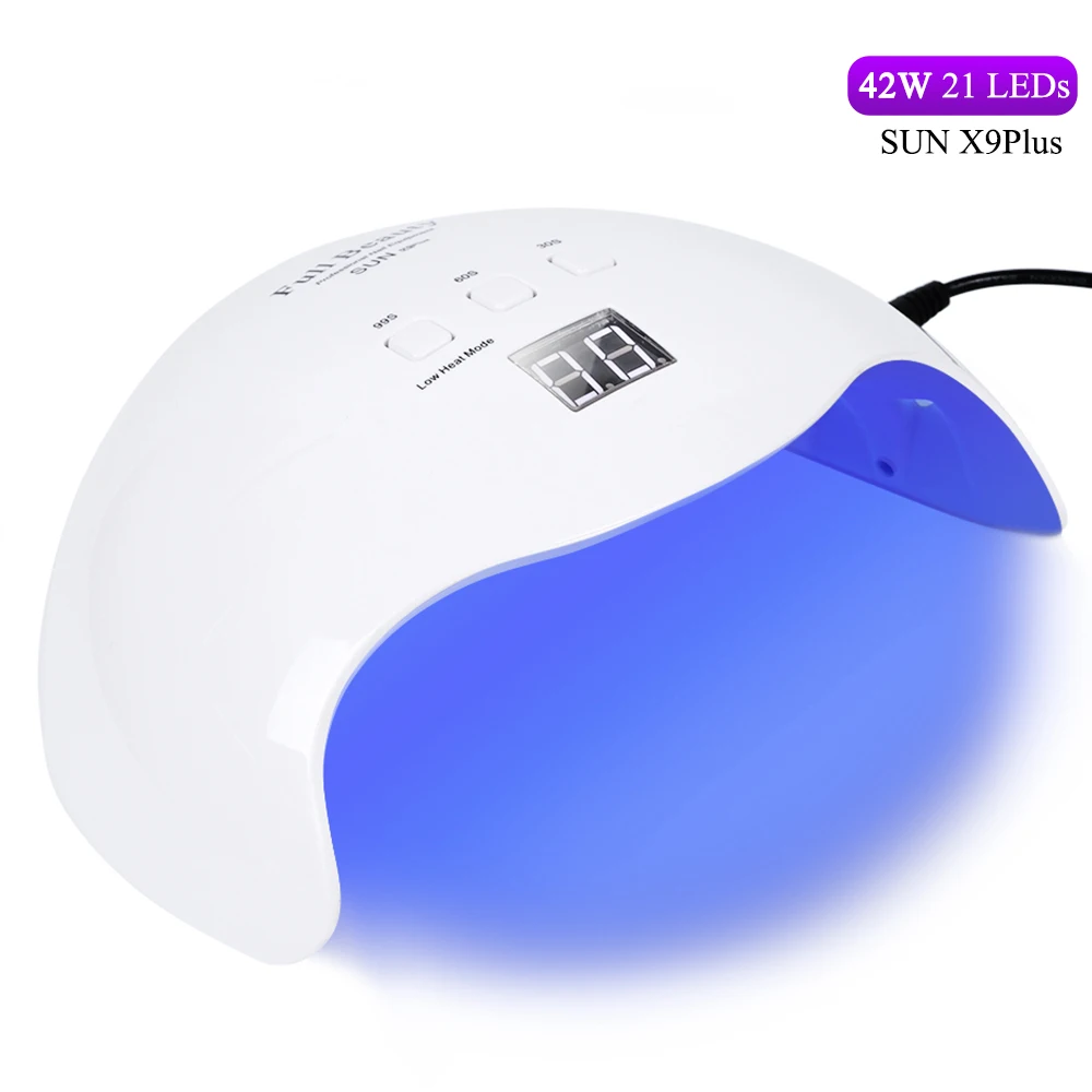 SUN X9Plus 42 W/30/24 Вт Сушилка для ногтей Светодиодный УФ-лампа для маникюра Полимеризации Гель-лак Смарт ЖК-дисплей дисплей солнца светильник Профессиональный гвоздь лампа Инструмент солнце X9Plus - Цвет: SUN X9Plus