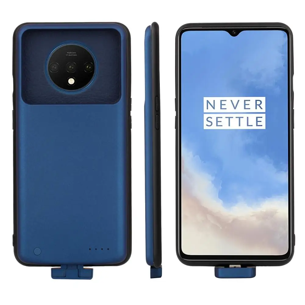 Blue KQJYS 7000 мАч Внешний внешний аккумулятор чехол для Oneplus 7T чехол для батареи Чехол для зарядки для One Plus 7T повербанк чехол для зарядного устройства s - Цвет: Blue