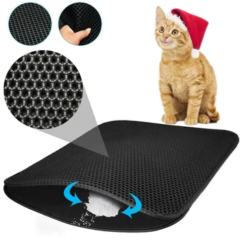 

Double Layer Cats Litter Trap Mat Cats Pet Supplies Sand Leak Pad Non-slip Non-toxic K888