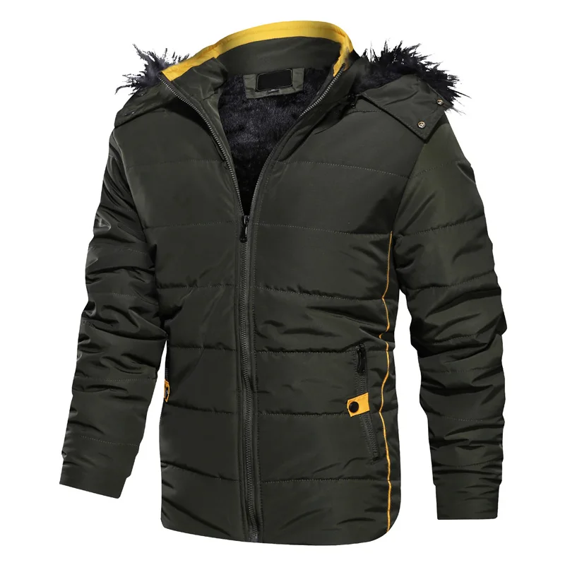 MANTLCONX брендовая Новая зимняя мужская куртка, теплые парки, модная брендовая куртка с капюшоном, мужская верхняя одежда, пальто, повседневная утолщенная мужская куртка - Цвет: Армейский зеленый