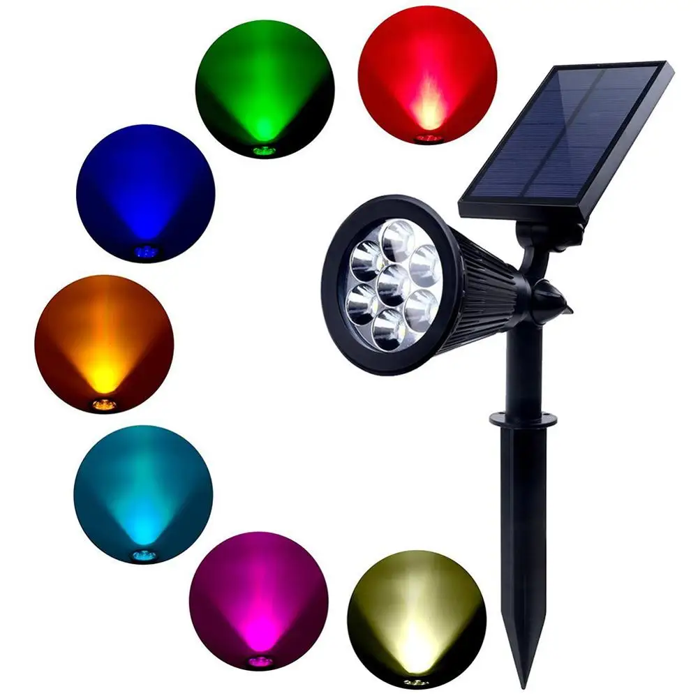 4 X Projecteur solaire de jardin Couleur extérieure 7 LED