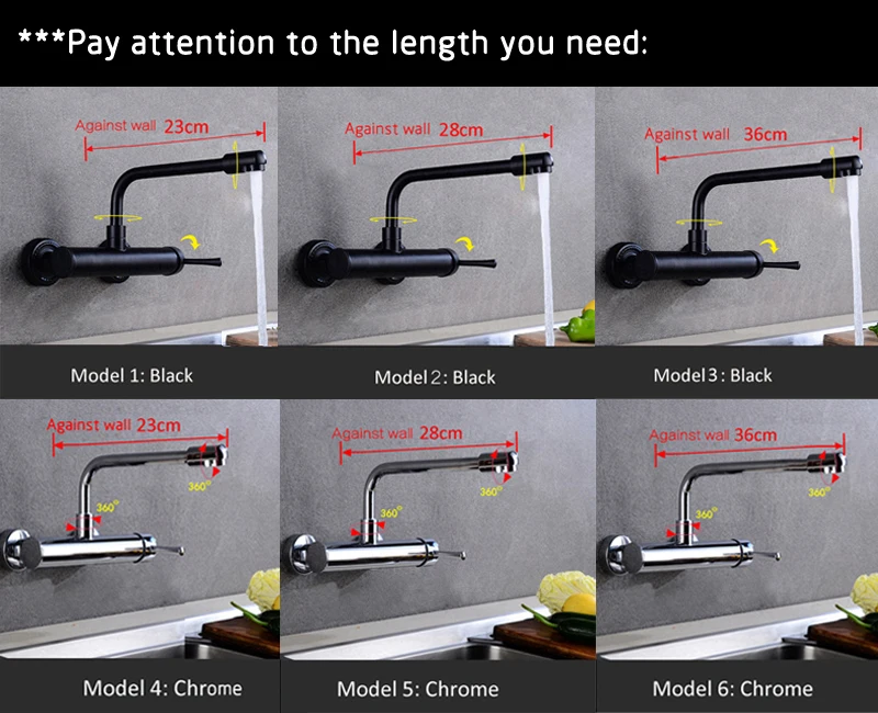 Lançamento torneiras de parede de latão preto