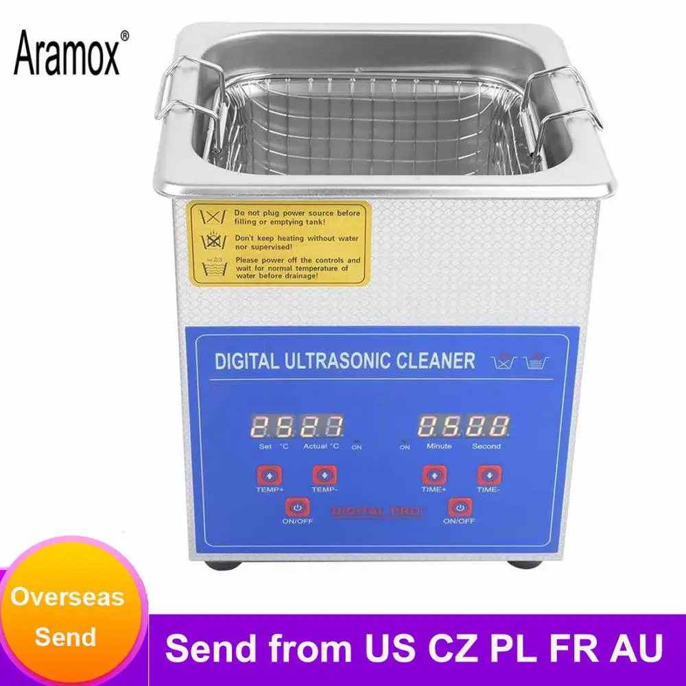 Limpiador Digital ultrasónico con temporizador máquina de limpieza de baño de acero inoxidable, 1.3L, 2L, 3L, 6L, 10L, 15L, para joyería, gafas, reloj