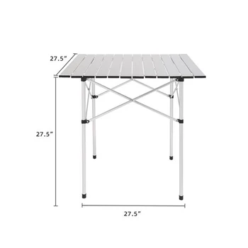 

US 70X70X70cm Square Camping Table Foldable Aluminum Table for Camping Outdoors