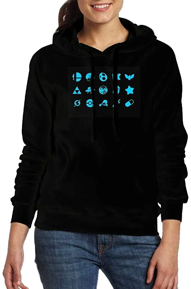 Womans Super Smash Bros Melee Icons Particular Hoodie with Pocket Unisex men women hoodie |