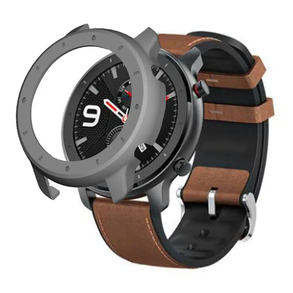 Для Xiaomi Huami amazfit GTR 47 мм Защитная пленка для экрана Замена PC чехол для часов оболочка рамка чехол s Аксессуары для умных часов - Цвет: gray