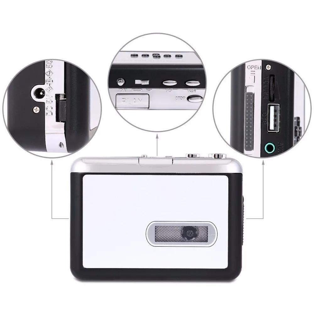 Cassette to mp3 converter capture convert old analog video to mp3 save in USB Flash disk directly no pc need