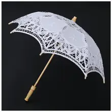 Викторианский зонтик кружевной Свадебный зонт невесты белый 30x51 см