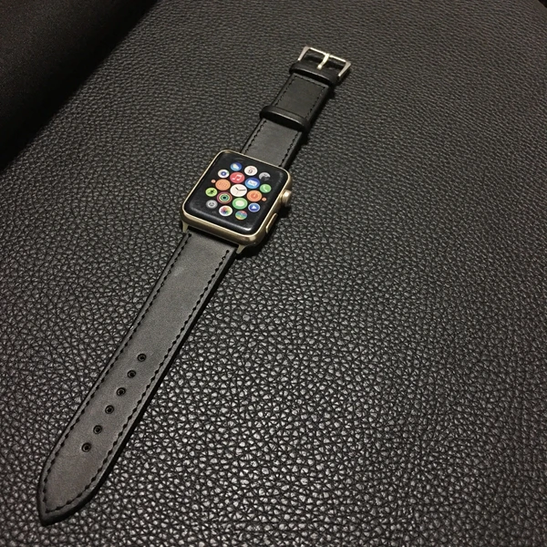Прекрасная блестящая кожаная Петля для Apple Watch ремешок для iWatch ремешок 42 мм 38 мм 40 мм 44 мм Серия 1 2 3 4 серия 5 - Цвет ремешка: Черный