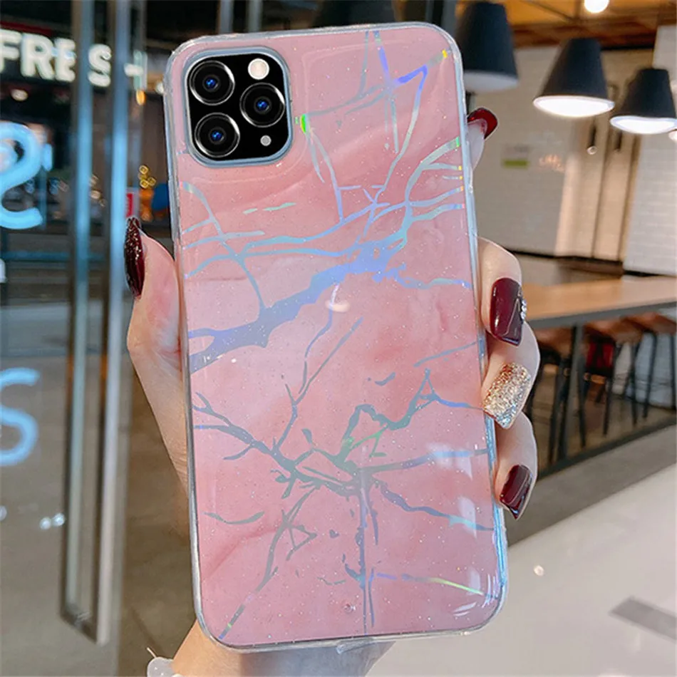 Lovebay блестящий чехол для телефона с мраморным узором для iPhone 11 Pro Max X XR Xs Max Мягкий ТПУ блестящий чехол для iPhone 6 6s 7 8 Plus - Цвет: T3