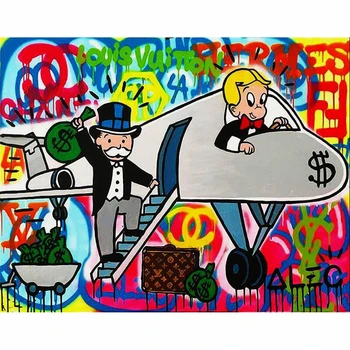 

Handmade Alec Canvas Pop Art Alec Graffiti Art Custom Painting Money On Canvas Wall Urban Street Art On Canvas Painting