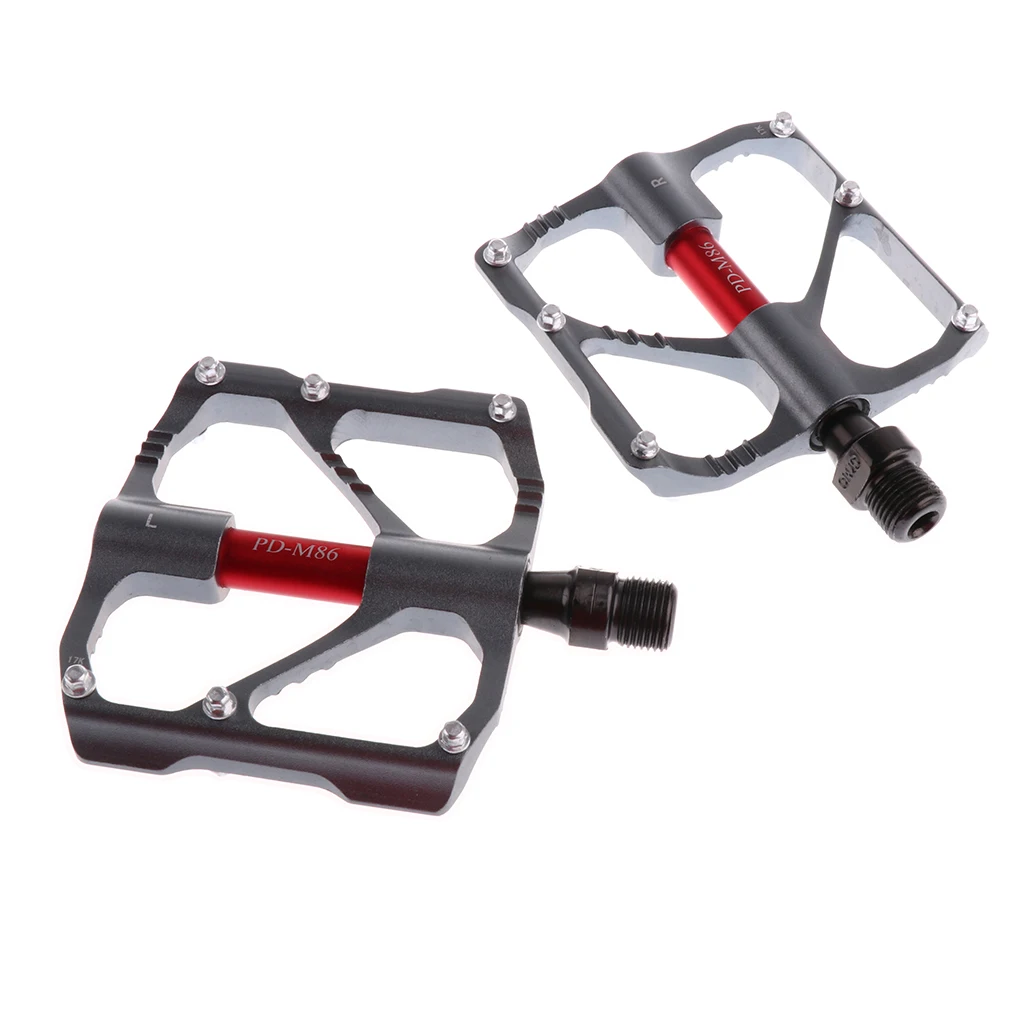 Silver PD-M86 PD-M86/PD-M87, алюминиевый сплав, горный велосипед, Плоские Педали, платформа, велосипедные педали, 9/16 дюймов, педали, большая нога, плоская - Цвет: Silver PD-M86