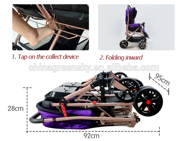 Double Seat Can Be Foldable Portable Pouch Twins Baby Stroller