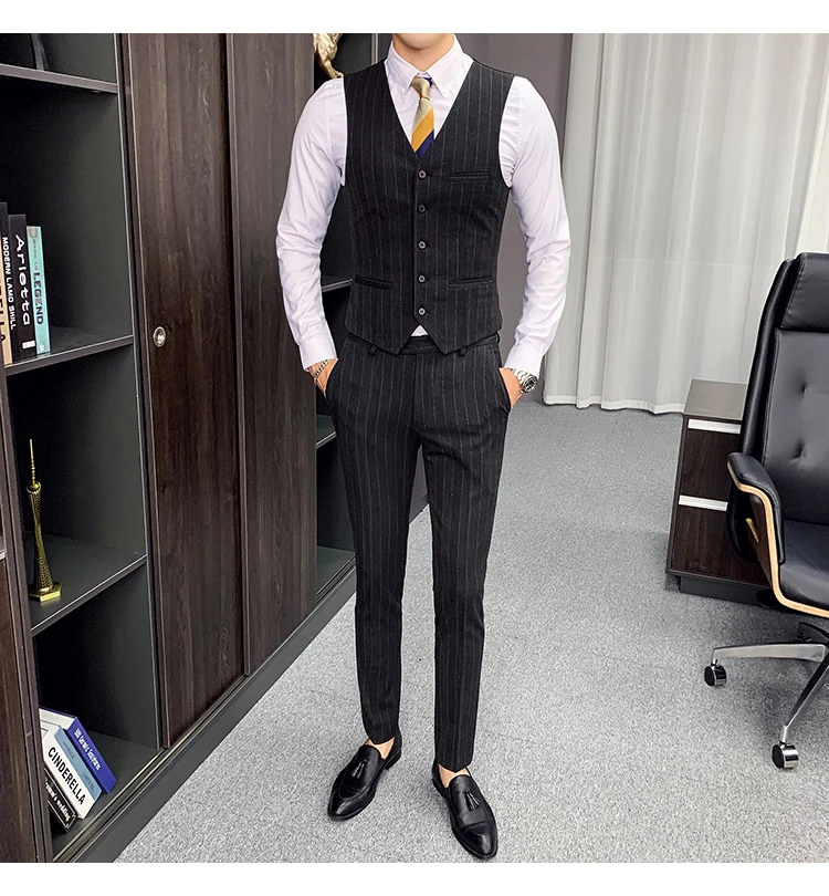 Азиатский размер Модный мужской s полосатый Мужской Блейзер бренд Slim Fit Свадебный мужской смокинг жениха костюм выпускной мужской s Костюм