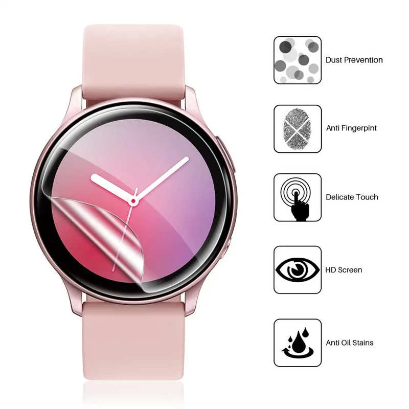 3D изогнутая мягкая полноразмерная защитная пленка для Samsung Galaxy Watch Active 2 40 мм 44