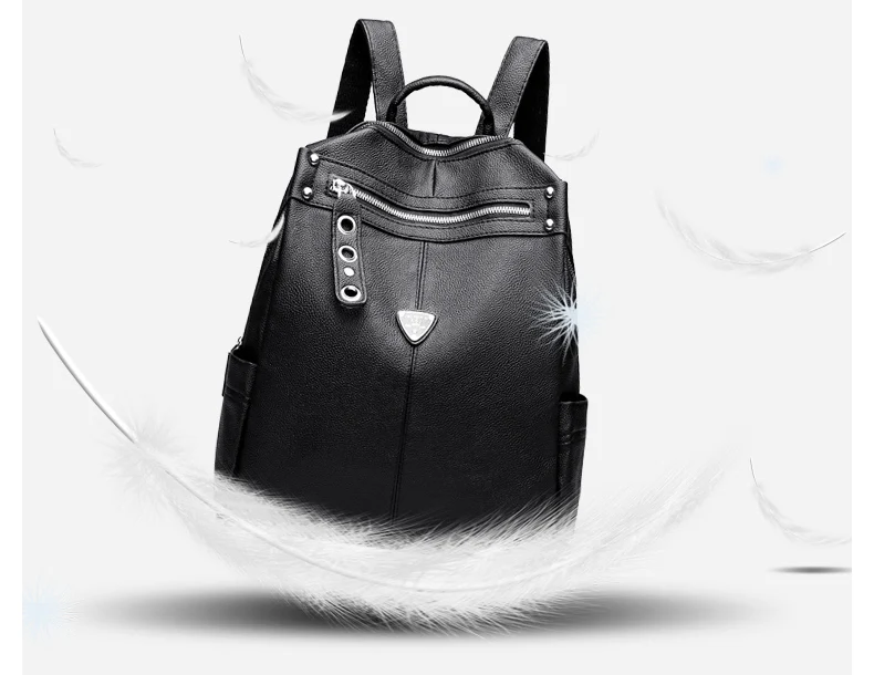 Женские рюкзаки, женская мягкая сумка из искусственной кожи, черная модная Большая вместительная женская сумка на плечо, рюкзак для путешествий