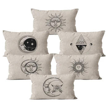 

Fur Linen Cushion Cover Pillowcase Witchcraft Decorative Boho Magic 30x50 for Bedroom Decor Home Beige Throw Pillow Case