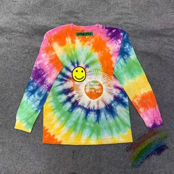 

Long Sleeve Smiley Plant CPFM.XYZ Tie Dye T-Shirt 1:1 High Quality Summer Style Fashion Short Sleeve Hip-Hop T Shirt