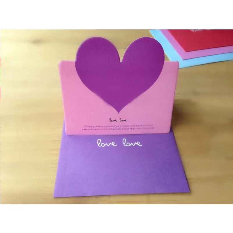  10pcs Love Heart Shape Greeting Card Valentine's Day Gift Card Wedding Invitations Card Romantic Th - 4.00038E+12