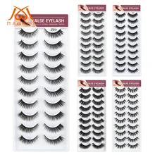 5/10 пар, натуральные длинные 3D ресницы из искусственной норки, ручная работа, полная полоска, ресницы, 12 стилей, Мягкие Накладные ресницы для красоты, макияж, cilios