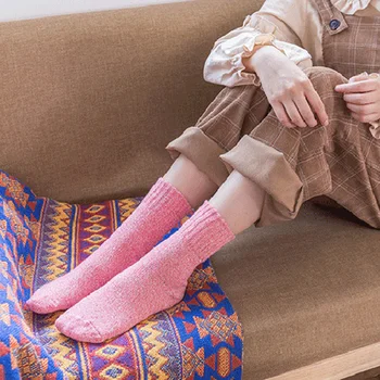 

1 Pair Harajuku Kawaii Socks Women Cotton Warm Wool Socks Winter Autumn Thicken Home Funny Socks C0047