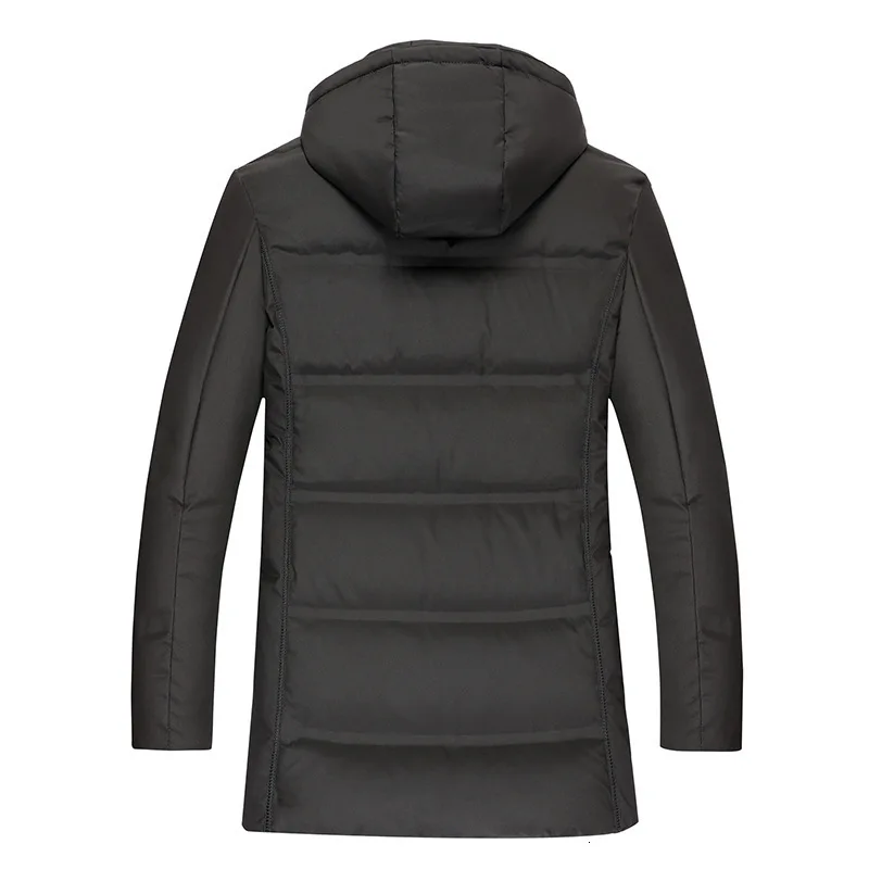 

Winter Men Down Jackets High Quality Slim Hat Detachable White Duck Down Warm Long Coat Brand Fashion Thicken Overcoat M-3XL