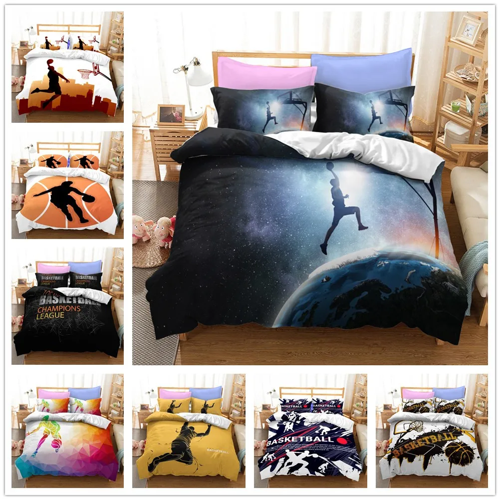 

Poster Basketball Athlete Duvet Cover Set King Queen Double Full Twin Single Size Bed Linen Set