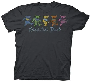 

Grateful Dead Dancing Bears Gothic Text Adult T Shirt Men Women TEE Shirt Homme Customized