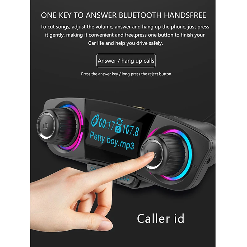 BT06 Bluetooth автомобильный комплект Handsfree fm-передатчик светодиодный экран двойной usb зарядка Аудио Автомобильный mp3 плеер Поддержка u-диск TF карта