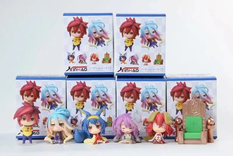 Anime Figure No Game No Life Shiro Sora Jibril Steve PVC Action Figures Collectible Model Toys Doll 6pcsset (4)
