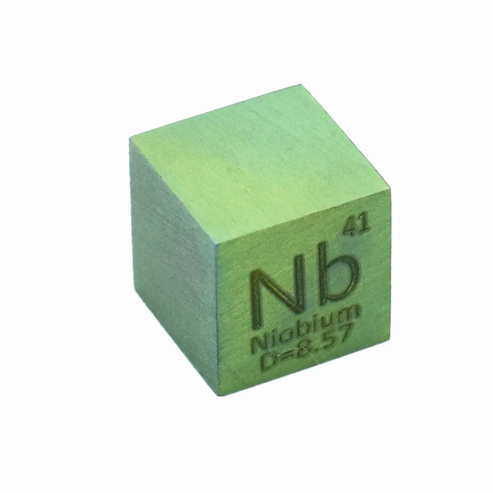 Зеленый ниобий для коллекции элементов Nb плотный куб высокой чистоты ручная