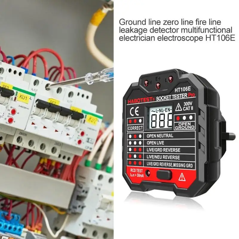 HABOTEST прибор для проверки патронов цифровой Дисплей штекер в AC 110V 230V