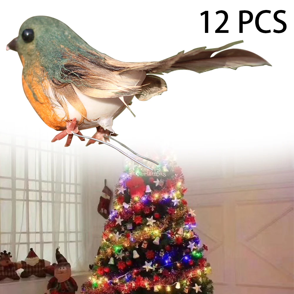 12pcs White Foam Christmas Tree Hanging Ornament Dove Tree Craft XMAS Decoration