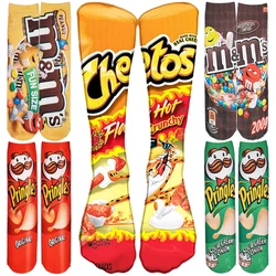 Creativity Long Socks Men 3D Printed Candy Potato Chips Tomato High Socks Women Harajuku With Painting Funny Socks Drop Shipping