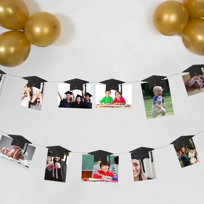 4M Graduation Party Decoration Photo Slip Banner Streamer Graduation Hat Magnet Photobooth Prop for Graduated Class Of 2020 