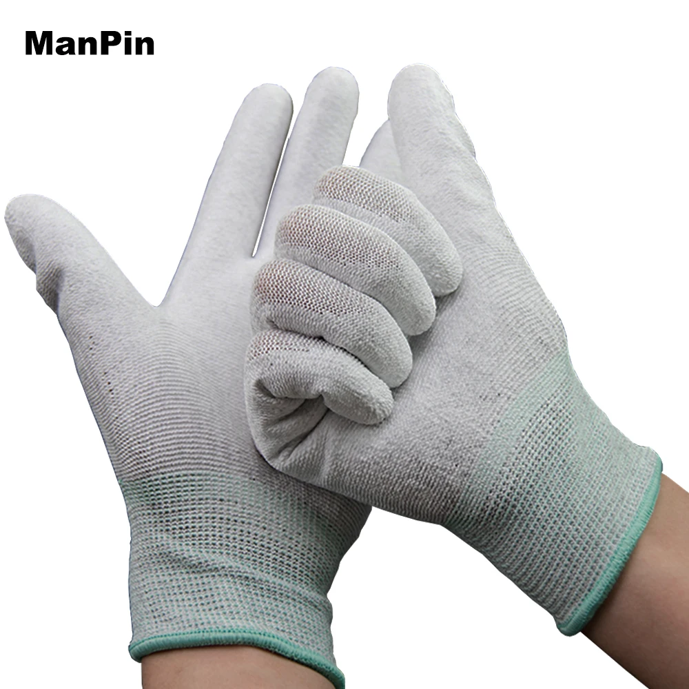 

Carbon Fiber Gloves PU Painted Palms ESD Antistatic Electronic Working Hand Protector Tablets Mobile Phone PCB Board Repair Tool