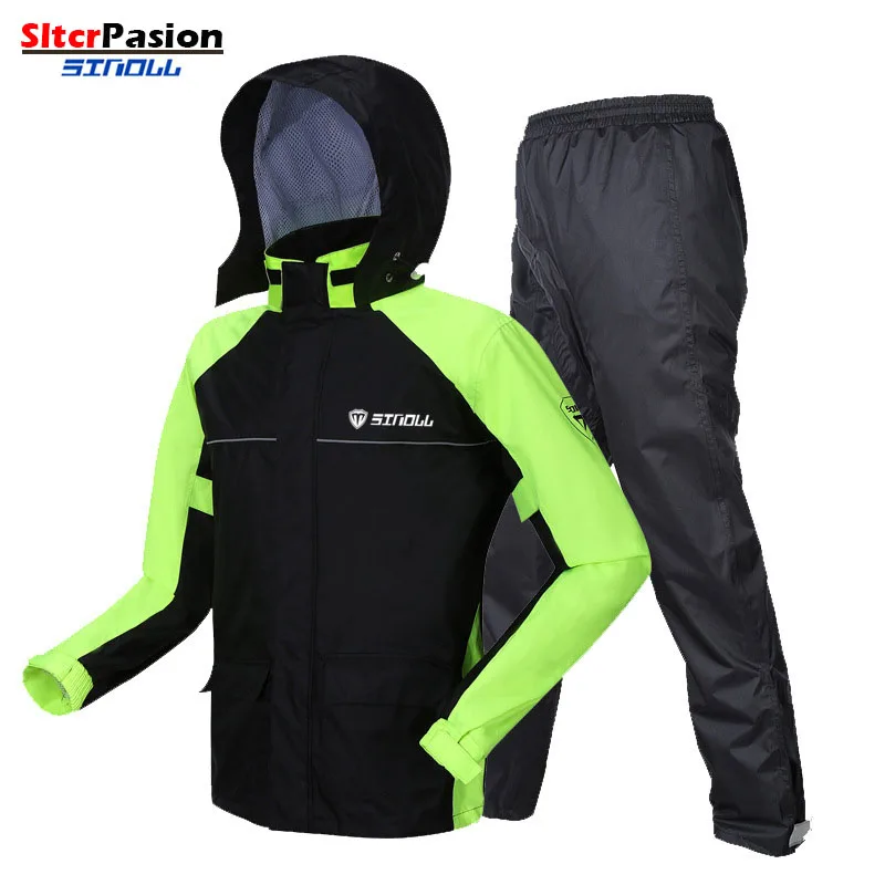 Conjunto De Chuva Impermeable para hombre, gorro reflectante De bolsillo para montar en moto, Impermeable, con Capa dividida