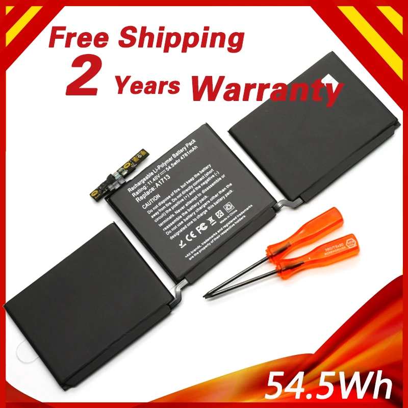 Golooloo A1713 11,4 V 54.5Wh Аккумулятор для ноутбука Apple MacBook Pro 13 ''A1708( лет
