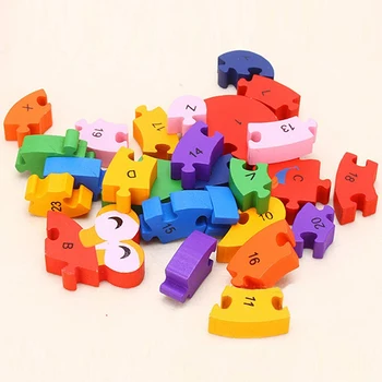

2Pcs Wooden Puzzles, Alphabet Jigsaw Puzzle Building Blocks Animal Wooden Snail Dinosaur Letters Numbers Block Toys for Children