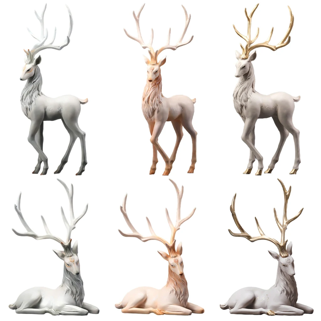 Creative Reindeer Ornaments Light Luxury Modern Resin Deer Decoration