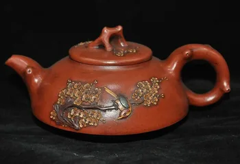 

wedding decoration Chinese Yixing Zisha pottery Plum blossom flower bird Tea Pot Flagon Tanks Crock