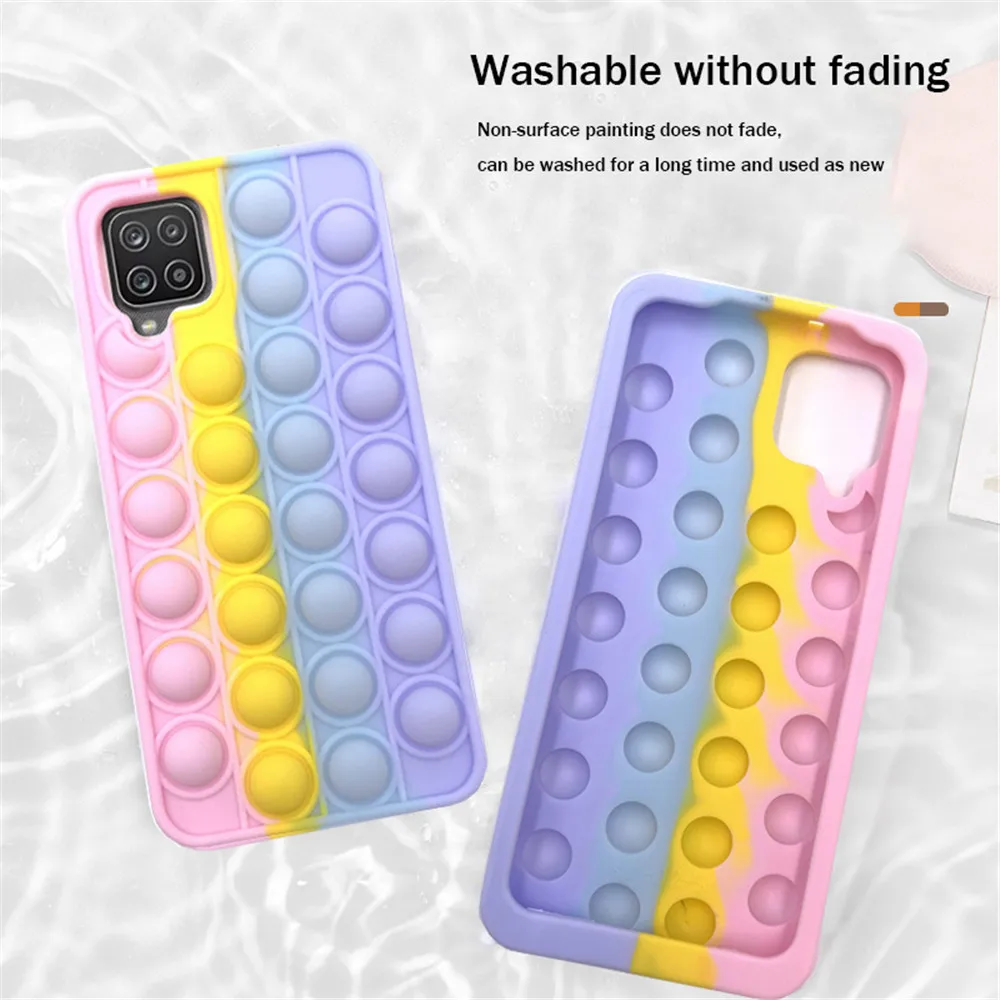 samsung silicone A32 A12 A11 A21 Push Bubble Pop Fidget Toy Phone Case Soft Cover for Samsung S10 Plus S20 A70 A50 A51 A71 A31 Stress Reliver Toy samsung cute phone cover