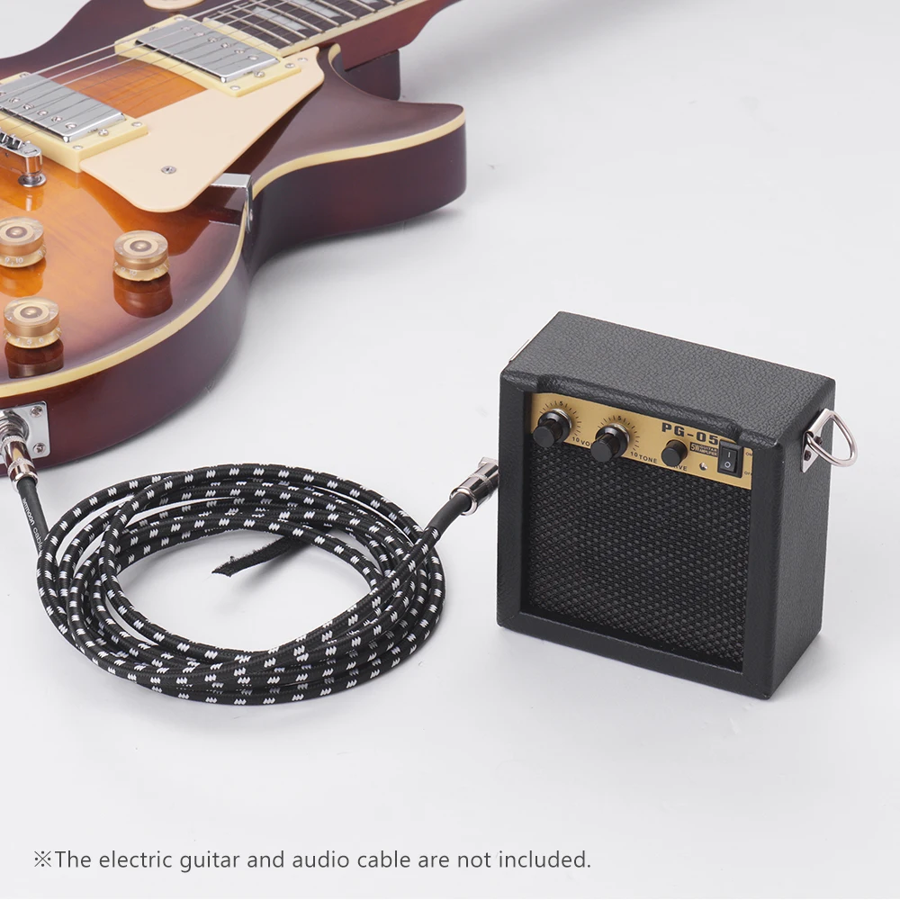 Wooden Mini Guitar Amplifier Amp Speaker 5W with 6 35mm Input 3 5mm Headphone Output Supports Volume Tone Adjustment Overdrive