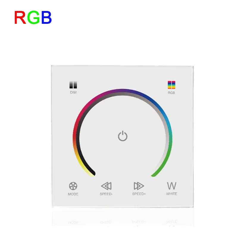 JM-TOUCH-MB07 86 сенсорный панельный переключатель DC12-24V контроллер светильник Диммер Одноцветный/CT/RGB/RGBW светодиодные ленты закаленное стекло настенный переключатель - Цвет: JM-TOUCH-MB07